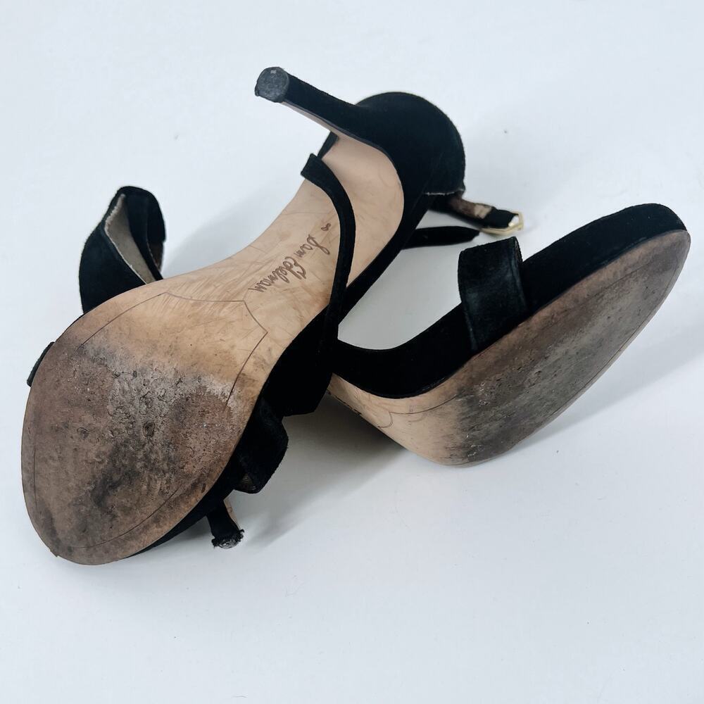 Sam Edelman Eleanor Black Suede Sandal Heels Size 8 - Picture 5 of 5